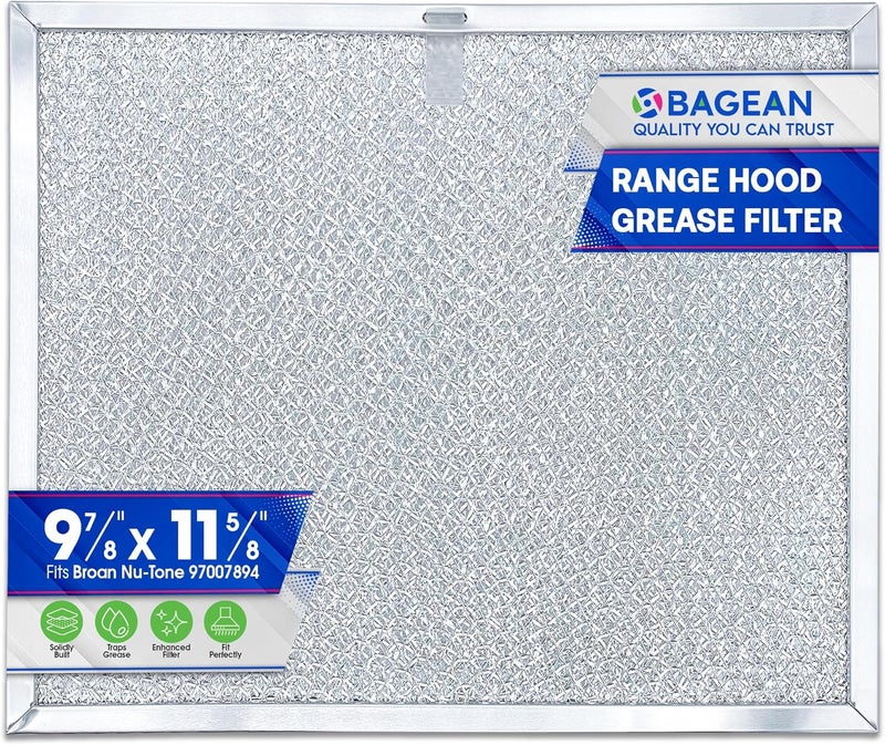 Bagean Stove Hood Vent Filter 9.87" x 11.62" 97007894 Compatible with Broan Range Hood Filter Replacement - Fit's Nutone Kitchen Exhaust Fan Screen - Blocks Grease & Filters Over Oven Air (1-Pack) - Image 1